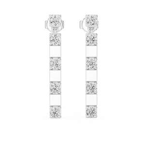 Boucles d'oreilles en diamant de culture, argent sterling 925, bijoux élégants et étincelants pour femmes, pour mariage, fête et anniversaire - Product Image 2