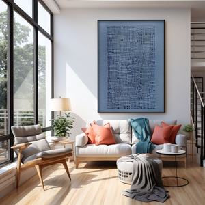 Peinture à l'huile abstraite minimaliste peinte à la main sur toile, décoration murale pour spa, hôtel, salle de méditation - Product Image 3