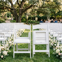 Nouvelle chaise pliante empilable en résine noire moderne, rembourrée, pour événements et mariages, avec chaises de jardin confortables Bjflamingo Wimbledon