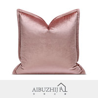 AIBUZHIJIA taie d'oreiller rose foncé carré luxe velours jeter oreiller couvre broderie housse de coussin
