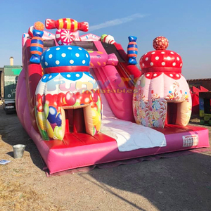 Tobogán inflable comercial gigante con forma de caramelo para fiestas al aire libre para niños - Product Image 5