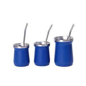 Taza Mate de 180 ml y 260 ml, Taza de Café Portátil para Auto con Bombillas, Pajita, Doble Capa, Taza de <span class=keywords><strong>Cerveza</strong></span> Personalizada al Vacío, Juego de Tazas para Té con Leche y Café - Product Image 2
