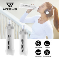 Bouteilles d'eau souples pliables WRELS pour le sport, 350 ml et 500 ml, avec logo personnalisé, en TPU, pour la course à pied et le marathon (vente en gros)