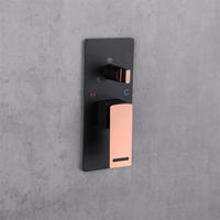 Ensemble de robinetterie de douche Bagnolux en laiton pour salle de bain, pomme de douche pluie et support de douchette, tuyau mural, or rose, noir, blanc, rond