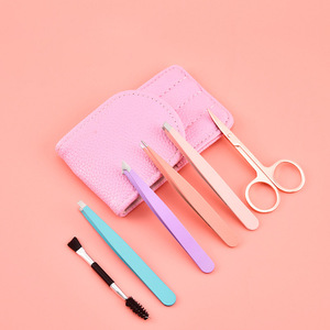 Juego de 4 Tijeras Curvas de Acero Inoxidable con Punta Puntiaguda para Cejas y Pestañas, Herramientas de Belleza - Product Image 2