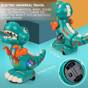 Juguete de Dinosaurio Tiranosaurio Rex Universal Acústico-Óptico Eléctrico de Dibujos Animados para Niños, Juguete de Dinosaurio de Plástico que Camina y se Balancea con Música y Luz - Product Image 3