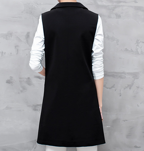 <span class=keywords><strong>Gilet</strong></span> de costume S-4XL camisole <span class=keywords><strong>mi</strong></span>-longue sans manches rouge noir <span class=keywords><strong>gilet</strong></span> à double bouton - Product Image 6