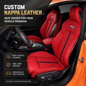 Funda de Asiento de Coche Roja Personalizada de Cuero Impermeable para 5 Plazas, Protector de Asiento a Medida para <span class=keywords><strong>Audi</strong></span> S5 <span class=keywords><strong>Sportback</strong></span> 2018 - Servicio OEM, MOQ Bajo - Product Image 6