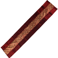 Chemin de table brodé doré bordeaux à motifs enroulés pour réceptions de mariage de luxe, tables de salle à manger d'hôtel, vente en gros