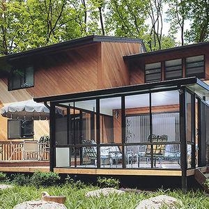 Pérgola inclinada moderna de cristal independiente con masaje para Villa Hotel, <span class=keywords><strong>piscina</strong></span> verde al aire libre para almacenes, pérgola de cristal independiente con masaje en el exterior de la marca - Product Image 3