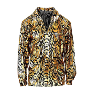 Chemise vintage scintillante à manches longues des années 1970, haut de scène scintillant pour les artistes disco et les fêtes - Product Image 2