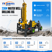Foreuse hydraulique tractable YKT-230 pour puits d'eau, 230 m, alimentée au diesel, pour forage de roches, haute efficacité