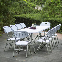Tables pliantes modernes de 8 pieds pour fêtes, mariages et banquets – Mobilier de salle à manger extérieur – Offre spéciale