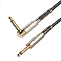 Câble audio plaqué or de haute qualité 6,3 mm-6,3 mm pour microphone/guitare/projecteur