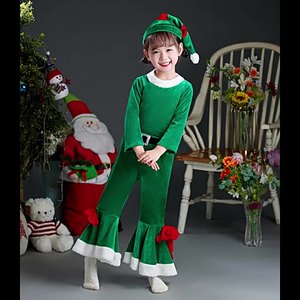 HESPER New Year Christmas Costume Fashionable Winter Fleece Tops+Pants+Hats Printed Santa Claus Outfit for Baby Boys Girls - Product Image 3