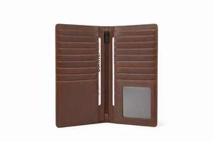Men Genuine Leather Long Wallet Classic <b>Slim</b> Clutch Style Card and Cash Holder - Product Image 3