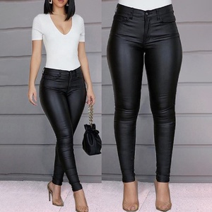 <strong>Women</strong> Stretch PU <strong>Leather</strong> <strong>Pants</strong> Skinny Wet Look Leggings Shiny Tights Push up Pencil Trousers High Waisted <strong>Pants</strong> - Product Image 2