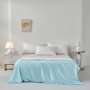 Nueva Manta Refrescante de Seda de Hielo con Pelo de Conejo, Superventas, Textil para el Hogar, Colcha de Color Liso, Transpirable, Edredón de Verano - Product Image 1