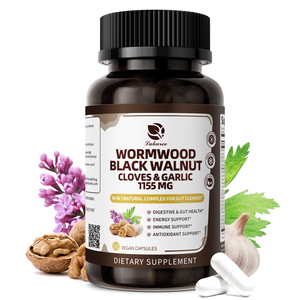 Extrait de plantes naturelles : Capsules de noix noires, armoise et clous de girofle - Complément alimentaire pour l'homme, Huile de noix noires et Teinture d'armoise en gélules molles - Product Image 1