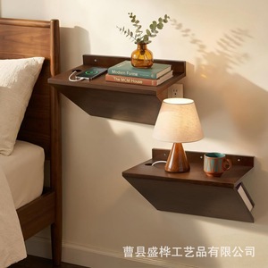 <b>Wall</b> <b>Mounted</b> Wooden <b>Shelf</b> Rectangle 2 Tier Durable Storage Rack For Books Stationery Home Organization - Product Image 2