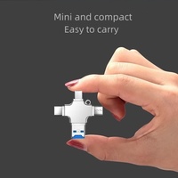 Venta al por mayor 4 en 1 lector de tarjetas universal Mini TF adaptador de memoria 3,0 USB OTG convertidor Compatible con tipo C Micro USB para teléfono