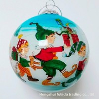 Boule de Noël artisanale peinte à la main, boule en verre avec un design décoratif élégant pour les décorations d'arbre de Noël