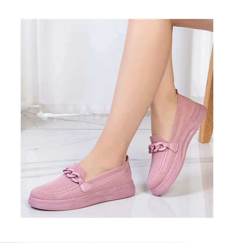 China factory soft comfortable female casual flat shoes footwear women lady loafers dress shoes