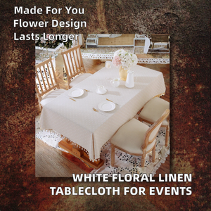 Floral Woven Printed Linen <b>Tablecloths</b> Customized 100% Linen Home Wedding Hotel Event Catering Table Cover OEM - Product Image 2
