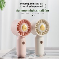 Nouveau ventilateur portable F57 rechargeable par USB, 3 vitesses, design turbine haute performance, mini ventilateur extérieur portable, support de téléphone, 5W, 500-800mAh