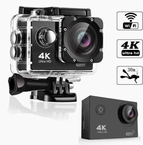 Action Camera 4K Ultra HD Waterproof 2.0-inch Screen WiFi Remote Control Underwater Helmet Sports Go Video Camera