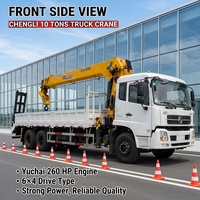 Grue mobile sur camion CLW 10 tonnes à moment de charge élevé, moteur Yuchai 6x4 260 CV, hauteur de levage 20,8 m pour composants hydrauliques