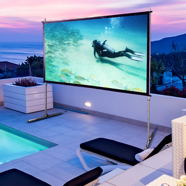 Portable Double Sides Fast Folding Projection Screen Outdoor Cinema Projector Exhibition Display