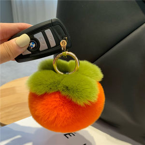2025 anneau pendentif bibelots cadeau mignon doux pêche réel Rex lapin fourrure porte-clés en peluche balle jouet porte-clés en peluche balle prêt à expédier - Product Image 3