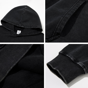Sweat à capuche Vintage en coton épais de haute qualité pour hommes lavés à l'acide surdimensionnés Street Wear hommes sweats à capuche épais avec vente en gros - Product Image 4
