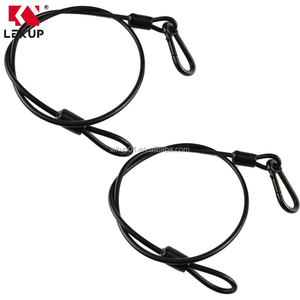 Câble <span class=keywords><strong>de</strong></span> sécurité flexible noir 5/32'' en acier inoxydable 7x7 recouvert <span class=keywords><strong>de</strong></span> vinyle avec crochet, élingue <span class=keywords><strong>de</strong></span> sécurité robuste - Product Image 4