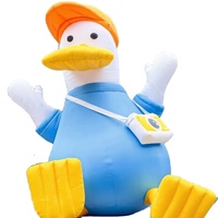 Costume gonflable publicitaire mobile, personnage pingouin de dessin animé, modèle gonflable personnalisé, animal gonflable sur mesure