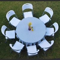 Heavy Duty 60 "8 Places Pliable En Plastique Blanc Rond 5FT Table Pliante pour Événements