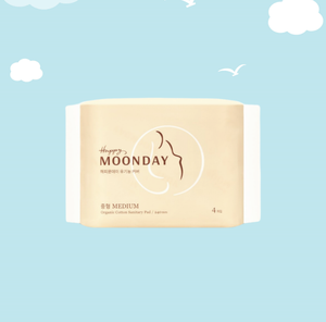 Serviettes hygiéniques Happy Moonday en coton biologique, taille moyenne, avec structure ultra-fine et haute absorption pour la protection féminine de jour - Product Image 1