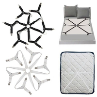 Lot de 4 attaches pour draps de lit, gadgets de fixation pour draps, clips de couverture de matelas pour la maison, sangles élastiques, clips réglables