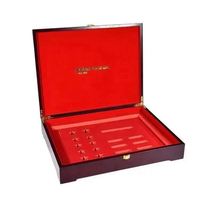 Boîte cadeau en bois personnalisée pour pièces commémoratives d'employés, emballage avec logo d'entreprise pour souvenirs d'entreprise cotée en bourse
