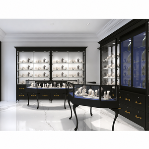 Diseño Interior Moderno en Estilo Negro con Renderizado 3D para Pequeñas Joyerías Comerciales, Diseño de Vitrinas para Tiendas de Joyería - Product Image 3