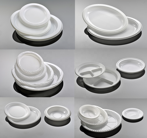 Assiettes jetables en PP rondes et rectangulaires en plastique 6''/7''/8''/9''/10.25'' Fabrication OEM <span class=keywords><strong>Prix</strong></span> bas Assiette blanche moderne Support - Product Image 5
