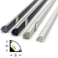 0808 Mini Profilés LED Ultra-Mince en Alliage d'Aluminium, Forme en V à 90 Degrés, pour Étagères en Bois, Meubles, Vitrines, Décorations, Pliage et Découpe