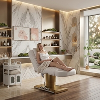 Table de massage électrique pliable moderne avec cadre en fer, lit de spa rembourré en cuir, mobilier commercial pour salon, usage domestique et hôtelier