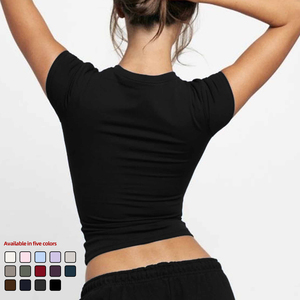 Conjunto Deportivo de 2 Piezas de Secado Rápido para Mujer, OEM ODM, Camiseta de Gimnasio, Leggings Deportivos Elásticos, Ropa de Yoga y Fitness - Product Image 3