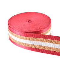 REWIN vente en gros 38mm 50mm robuste or argent paillettes bagage ceinture rouleau métallique rayure nylon ruban sangle pour sac sangle