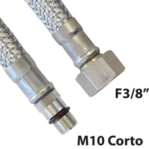 Manguera flexible de acero inoxidable con agujeros de una sola palanca corta F 3/8 X M 10 cm 35 para herramienta de torneado - Product Image 2