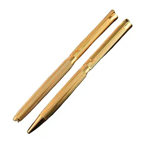 Китайская Ручка бола кугельрайбер, Роскошная золотая резная металлическая шариковая ручка с серебряным покрытием и рекламной подарочной коробкой
