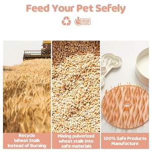 Mangkuk Makan Anjing Interaktif Bentuk Tulang dari Jerami Gandum Ramah Lingkungan, Slow Feeder untuk Semua Jenis Makanan - Product Image 2