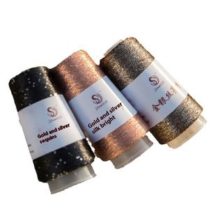 Yue/diy เสื้อสเวตเตอร์ลูกบอลขนสัตว์แบบทอมือสีทองเงินปักเลื่อมลายดอกไม้สีสันสดใสผ้าสิ่งทอสำหรับของขวัญแปลกใหม่ - Product Image 5